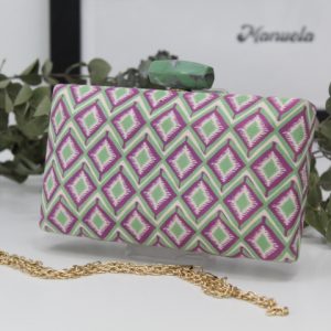 Cartera fiesta en tejido estampado multicolor,ref0091
