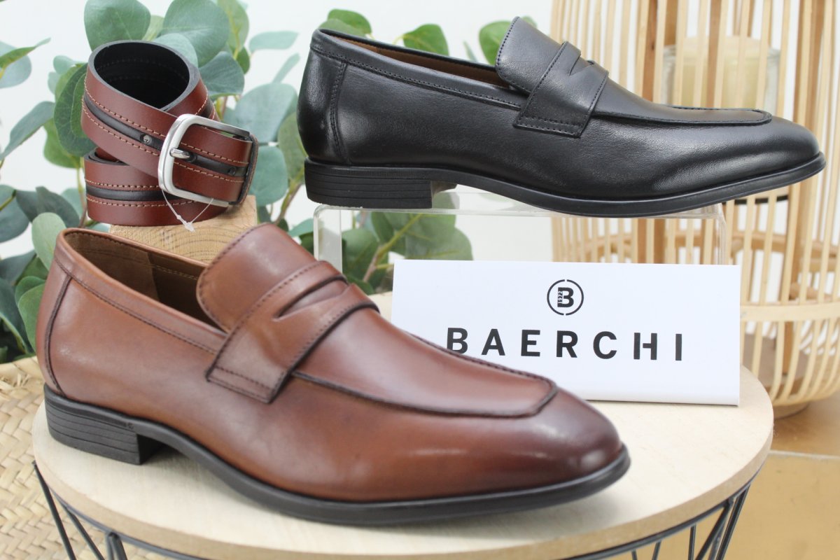 Mocasín de vestir marca Baerchi todo en piel,ref1092 - Imagen 2