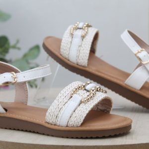 Sandalia para niña con broche metalizado,ref1427