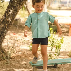 Camisa de niño turquesa Cocote & Charanga