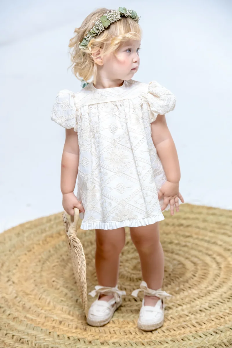 Vestido de bebé crudo Cocote & Charanga - Imagen 4