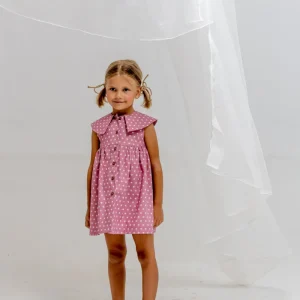 Vestido de niña rosa lunares Cocote & Charanga