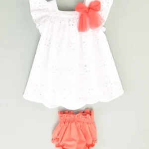 Conjunto vestido y braguita lazo rosa