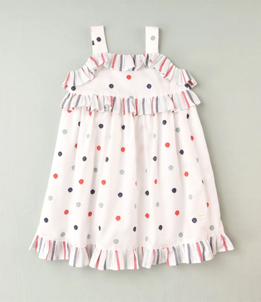 Vestido de lunares multicolor niña - Imagen 3