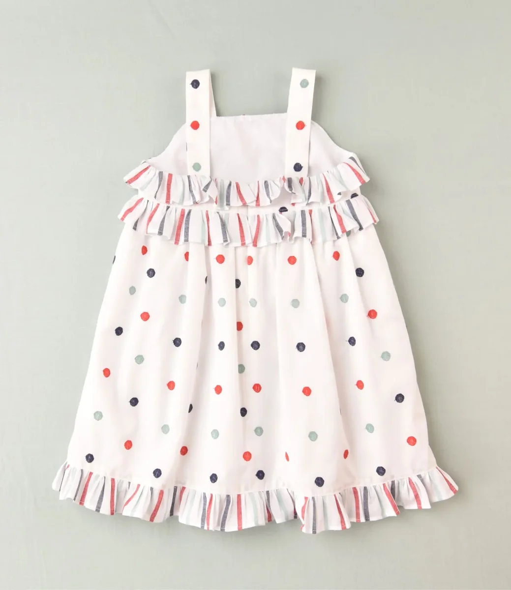 Vestido de lunares multicolor niña - Imagen 4