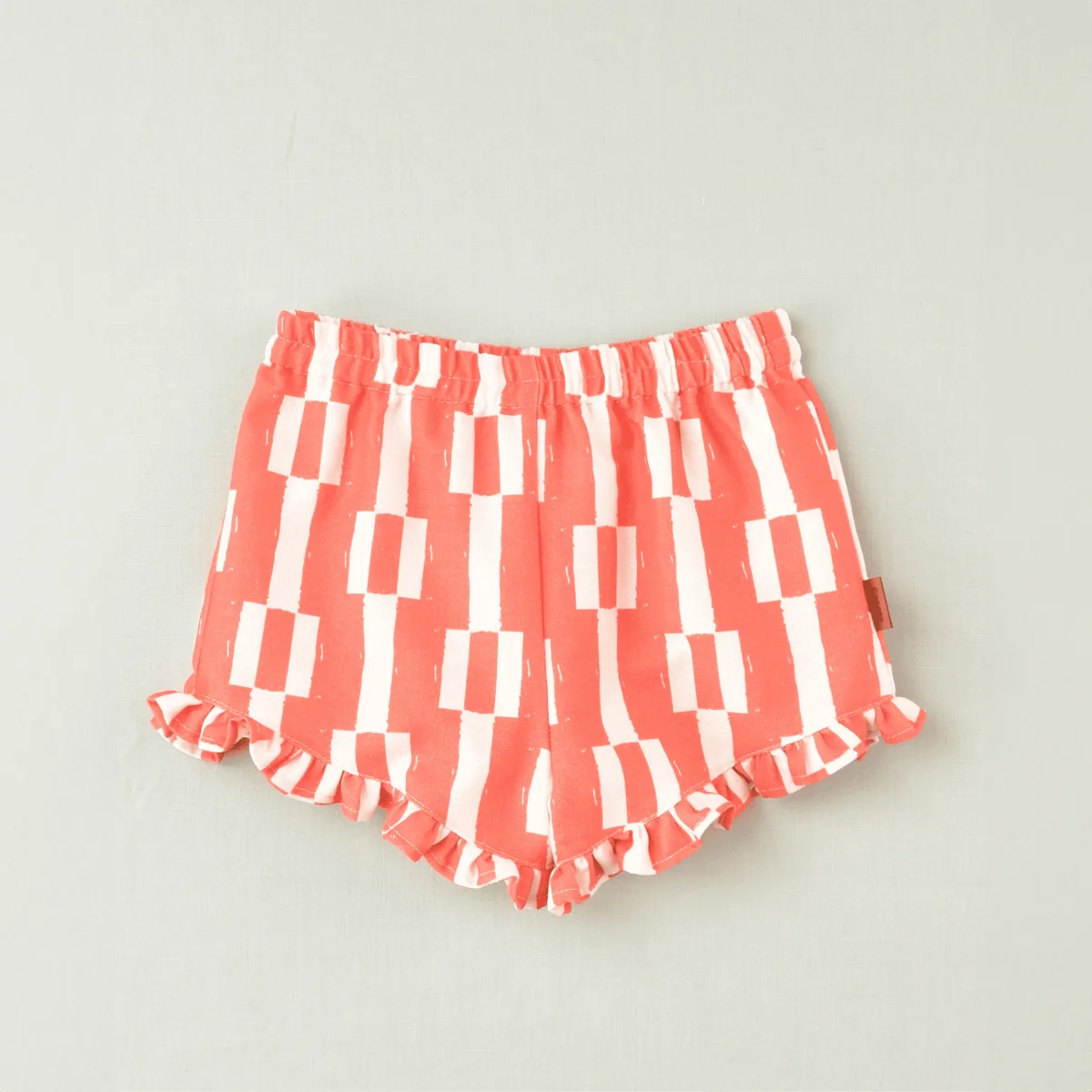Pantalón corto niña geométrico rojo