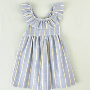 Vestido rayas amarillas y azul niña