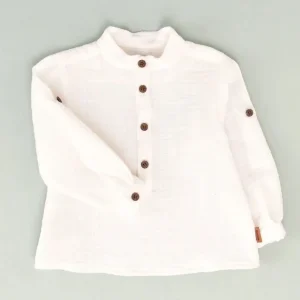 Camisa blanca niño cuello mao blanca