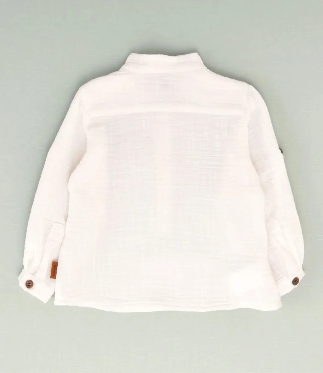 Camisa blanca niño cuello mao blanca - Imagen 3