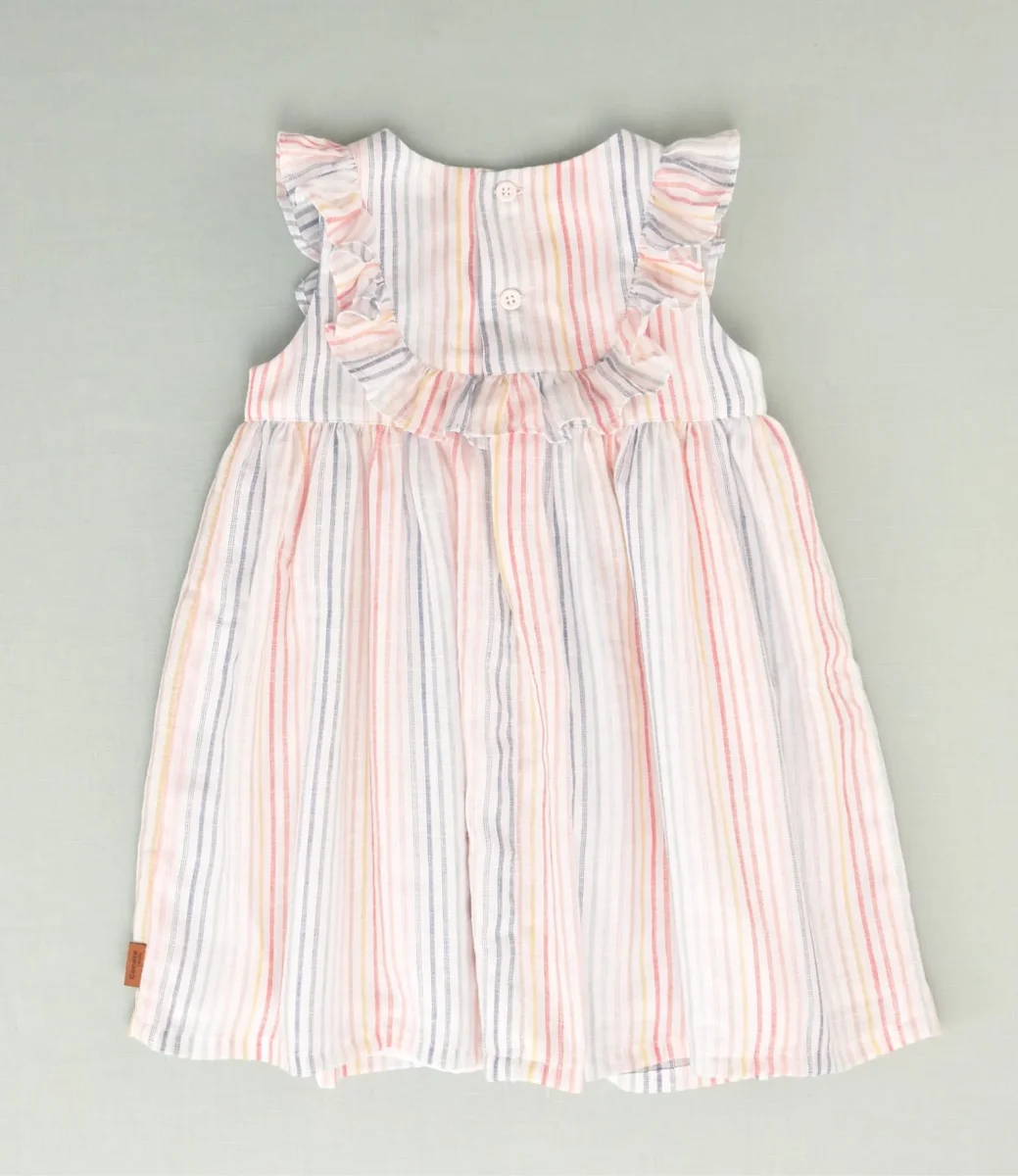 Vestido de rayas multicolor niña - Imagen 4