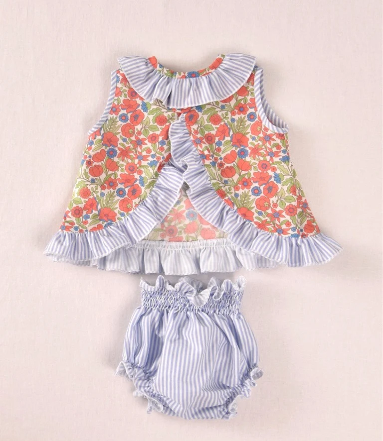 Conjunto bebé niña floral con cubrepañal | Cocote by Charanga - Imagen 3