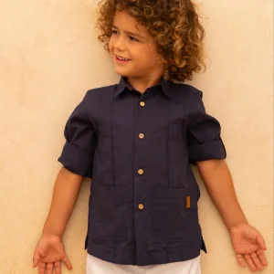 Camisa niño marino con bolsillos | Cocote by Charanga