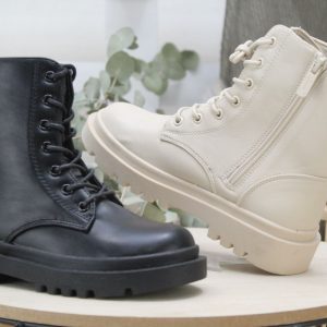 Bota militar en suave poi piel con cremallera interio,ref417