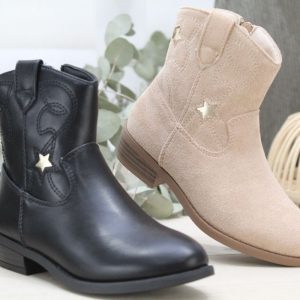 Botin estilo cowboy para niña en suave antelina,ref1520