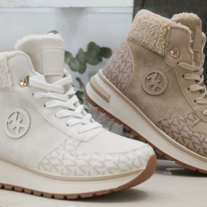 Bota deportiva con cuello de borreguito y cuña de 4cm,ref307