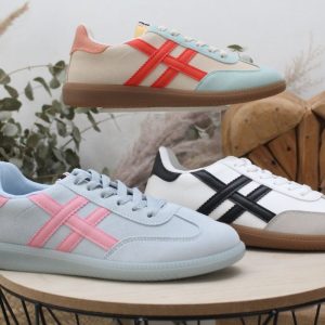 Sneakers combianda en suave antelina y poli piel,ref208