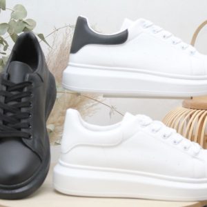 Sneakers basica para hombre en suave poli piel con doble piso