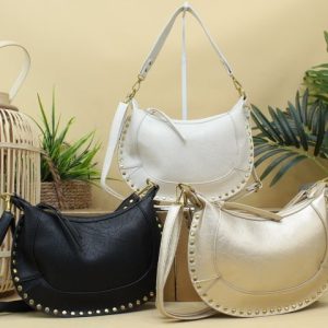 ¡¡Ofertón!! Bandolera en suave poli piel con tachas,ref8690