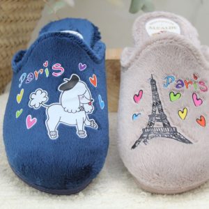 Zapatilla de casa para mujer Alcalde con piso de caucho anatómico,Ref60065