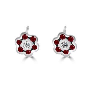 Pendientes Flor de Rubíes