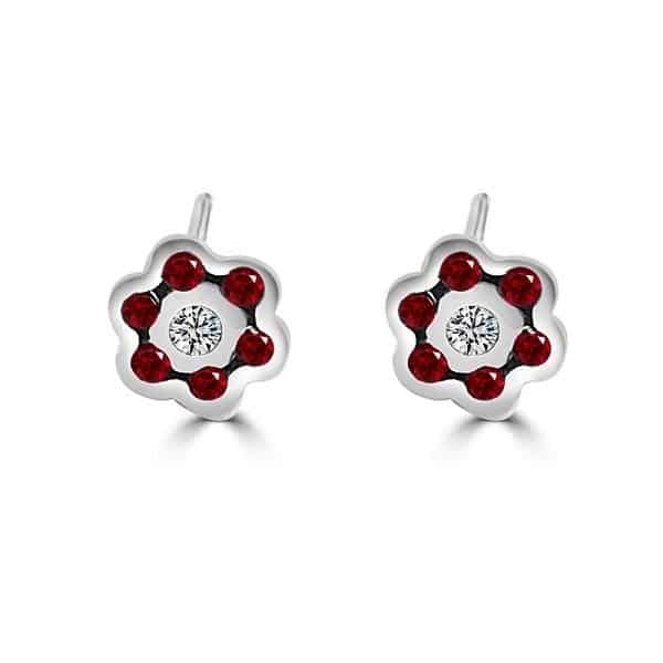 Pendientes Flor de Rubíes - Imagen 2