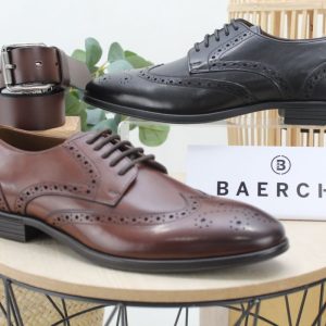 Zapato Baerchi todo en piel con piso de goma,ref1093