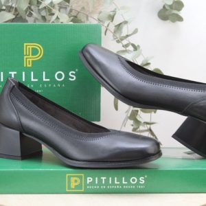 Zapato Pitillos estilo salon todo en piel con elastico,ref10825