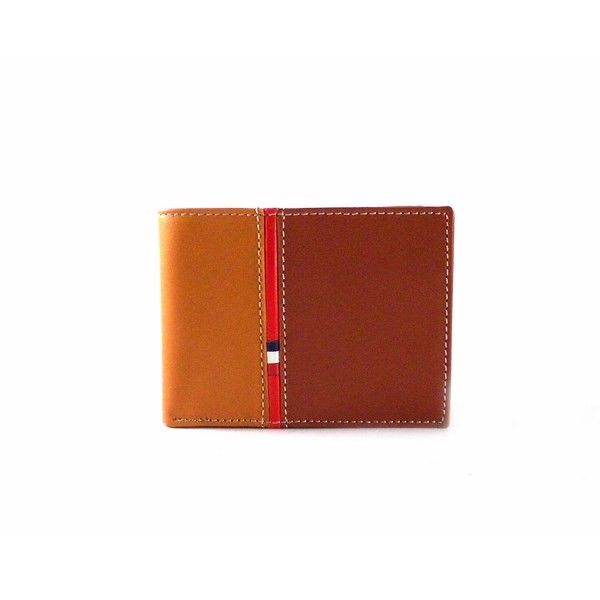 Billetera piel Nilo americana sin cierre con monedero en colores camel