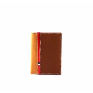 Billetera en piel Nilo con cremallera en color camel para hombre