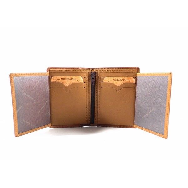 Billetera en piel Nilo color camel para hombre - Imagen 5