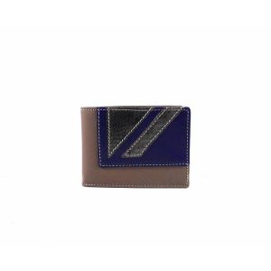 Billetera en piel Nilo americana pequeña combinada para hombre