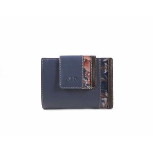 Billetera pequeña piel Nilo flores print para mujer