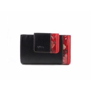 Billetera mediana piel Nilo flores print para mujer