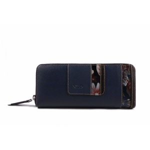 Billetera cremallera piel Nilo flores print para mujer
