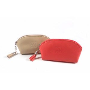 Monedero para mujer piel cremallera beis o coral