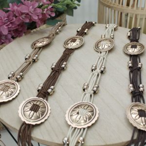 Cinturón de cuerdas con chapas metalizadas.ref14282