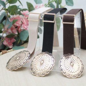 Cinturón elastico con chapa metalica dorada,ref14290