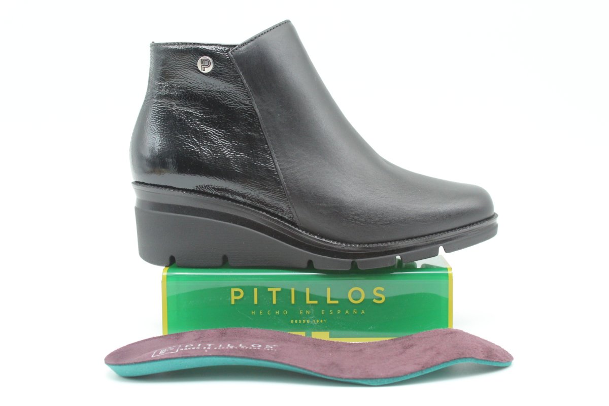 Botín Pitillos todo en piel con cuña de 5cm,ref11536 - Imagen 3