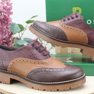 Blucher Pitillos tipo oxford todo en piel,combinado en 3 colores,Top ventas,ref11563