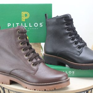 Bota Pitillos estilo militar toda en piel,ref11567