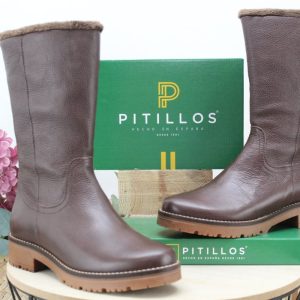 Bota Pitillos de 1/2 caña toda en piel con forro de pelo,ref11568