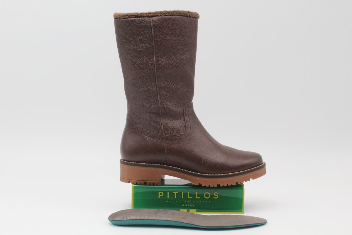 Bota Pitillos de 1/2 caña toda en piel con forro de pelo,ref11568 - Imagen 7