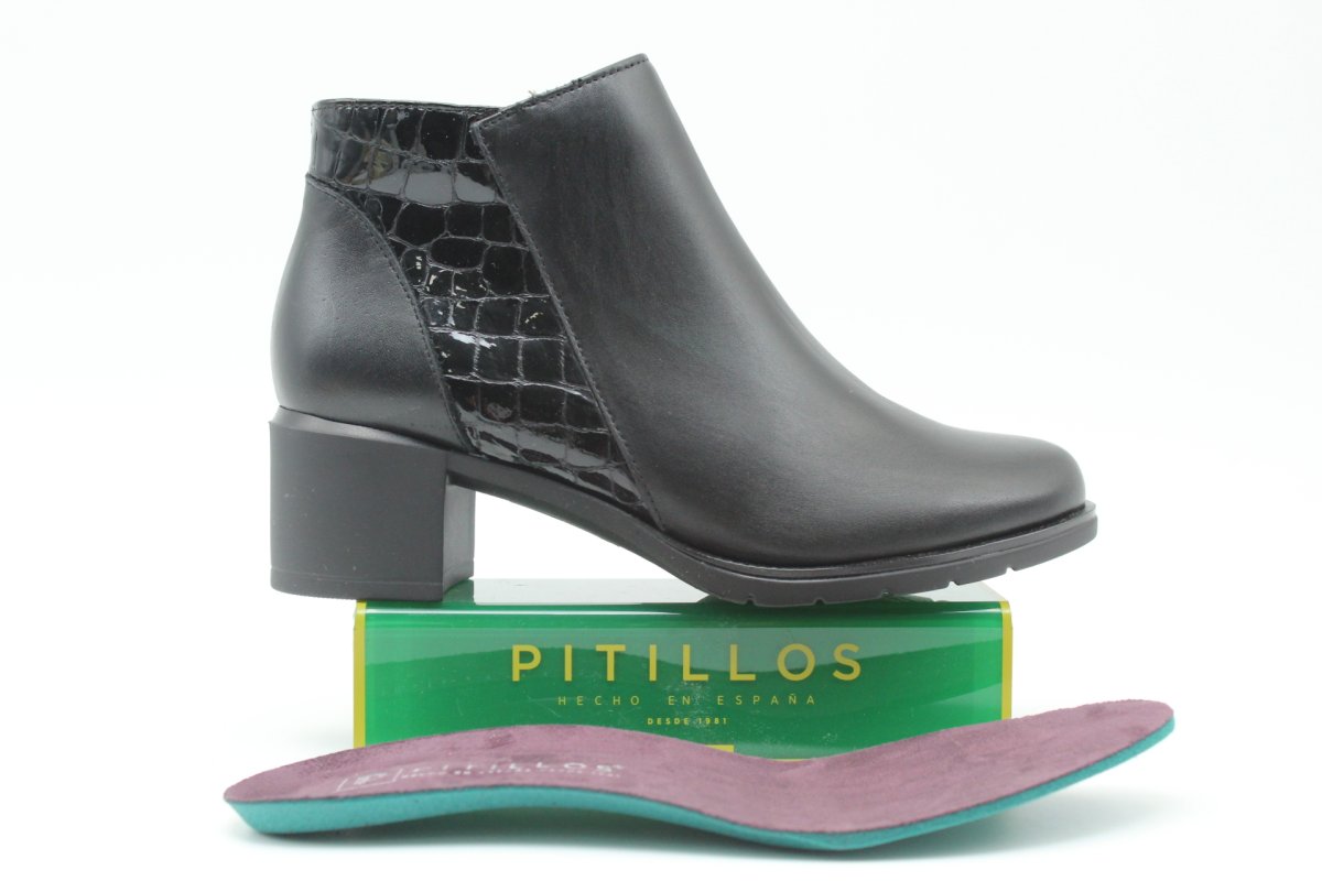 Botín Pitillos todo en piel con tacón y piso de goma,ref11624 - Imagen 9