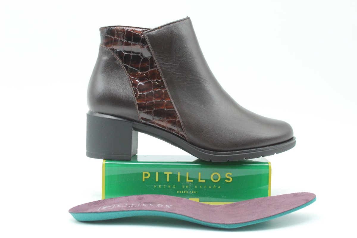 Botín Pitillos todo en piel con tacón y piso de goma,ref11624 - Imagen 6