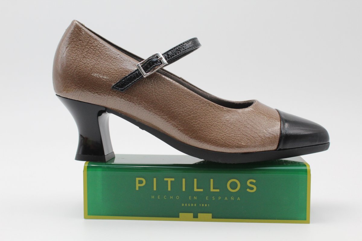 Zapato Pitillos con pulsera,combinado en piel charol,ref11683 - Imagen 6
