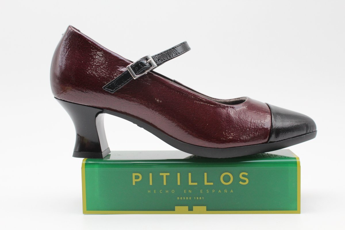 Zapato Pitillos con pulsera,combinado en piel charol,ref11683 - Imagen 3