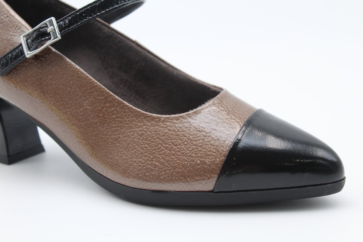 Zapato Pitillos con pulsera,combinado en piel charol,ref11683 - Imagen 5