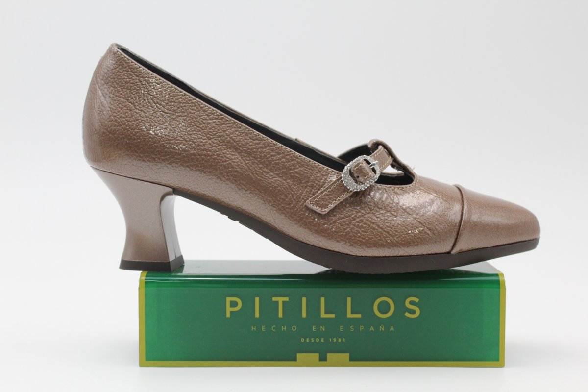 Zapato pitillos para vestir todo en piel charol,comodo y elegante,ref11685 - Imagen 3
