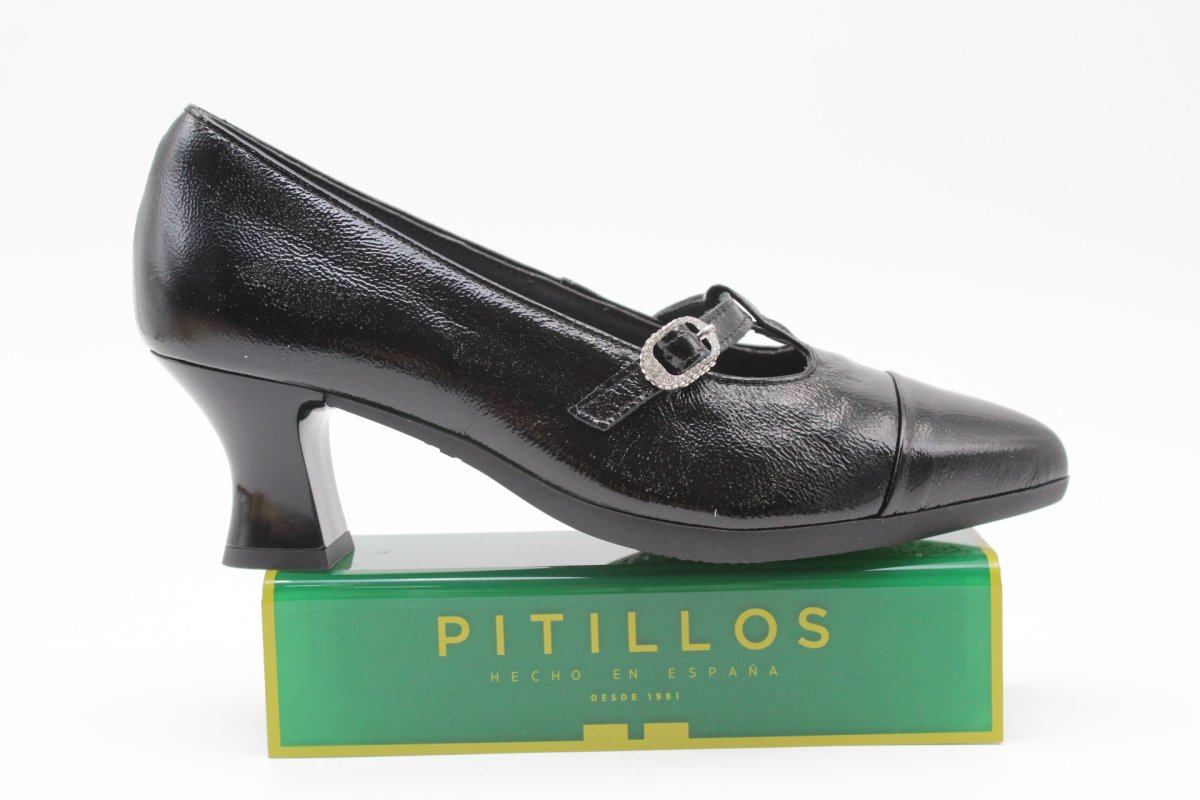Zapato pitillos para vestir todo en piel charol,comodo y elegante,ref11685 - Imagen 4