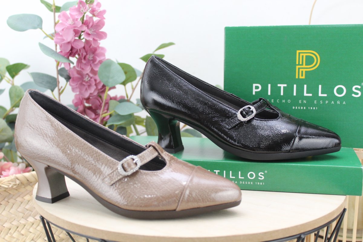 Zapato pitillos para vestir todo en piel charol,comodo y elegante,ref11685